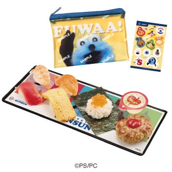 パペットスンスンコラボ限定クリアポーチ&シール付き ぷちローセット 税込680円~(C)PUPPET SUNSUN/PS committee