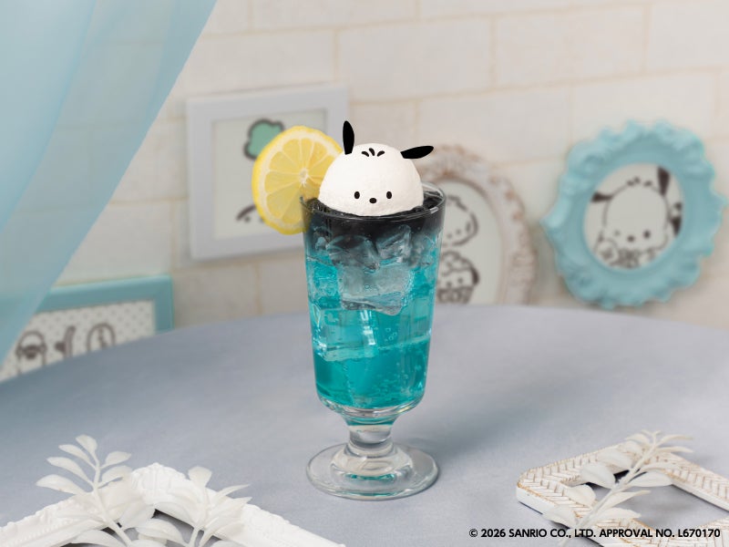 レモンスカッシュフロート 税込990円(C)2026 SANRIO CO., LTD. APPROVAL NO. L670170