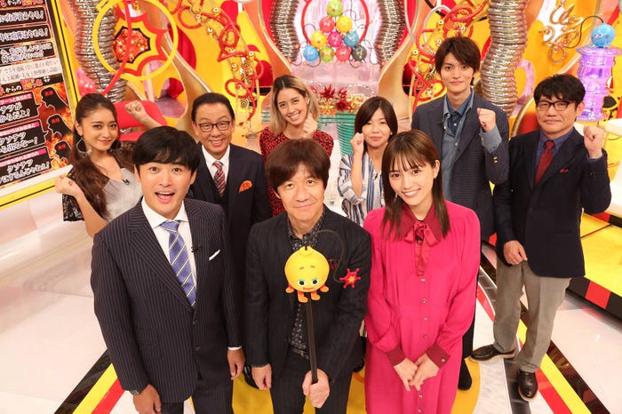 (前列左から)劇団ひとり、内村光良、川口春奈(後列左から)池田美優、梅沢富美男、森泉、大久保佳代子、山本涼介、飯尾和樹(C)フジテレビ