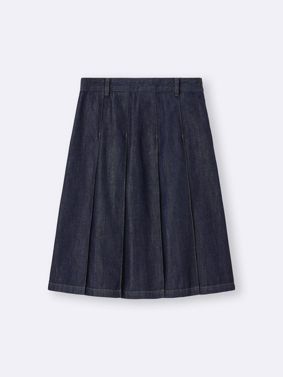 GUのライトデニムプリーツスカート