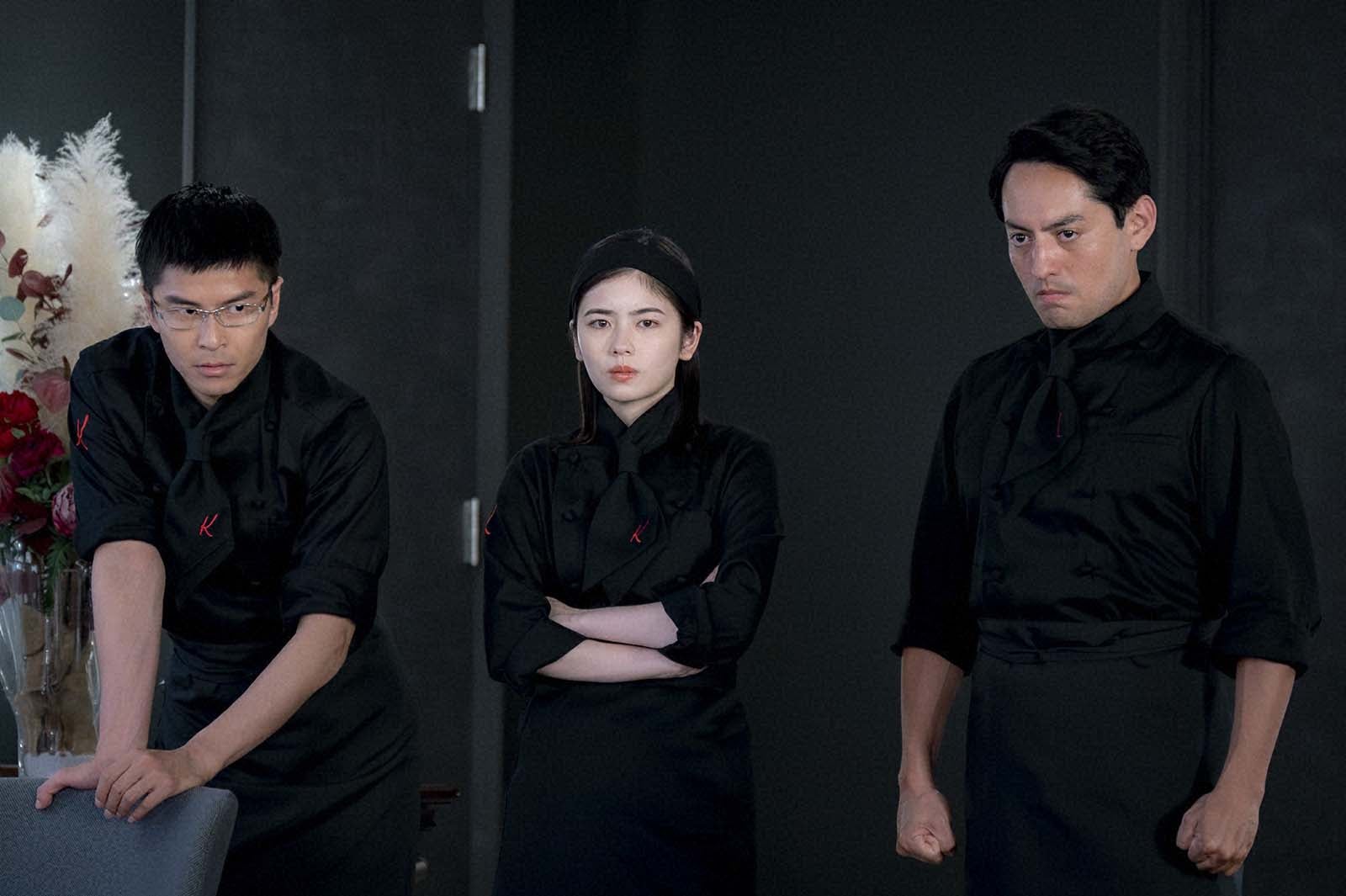 （左から）朝井大智、小芝風花、フェルナンデス直行「フェルマーの料理」第6話より（C）TBS