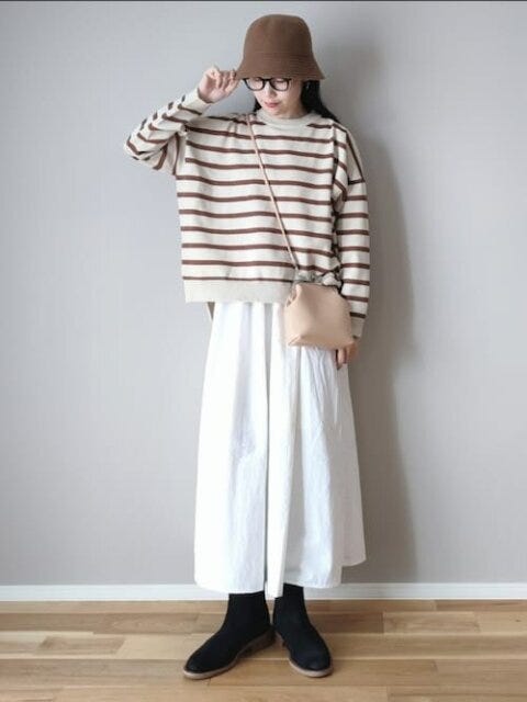 ニット　コーデ　秋