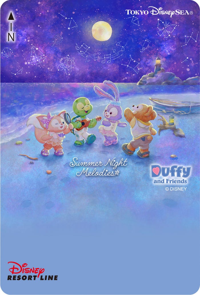 「ダッフィー&フレンズのサマーナイト・メロディー」デザインのフリーきっぷ(C)Disney