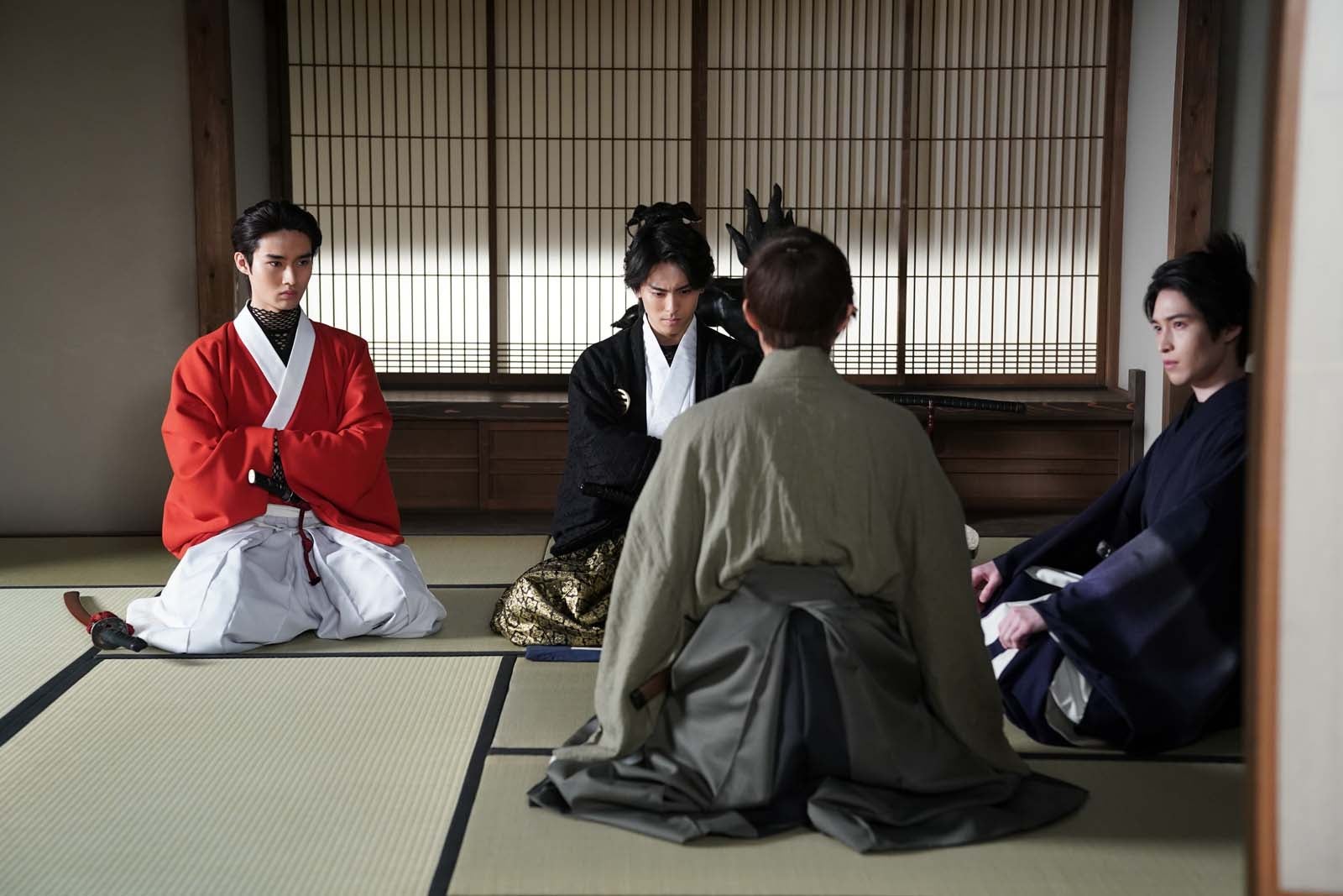 藤岡真威人、高野洸、阪本奨悟「君とゆきて咲く～新選組青春録～」第4話より（C）テレビ朝日