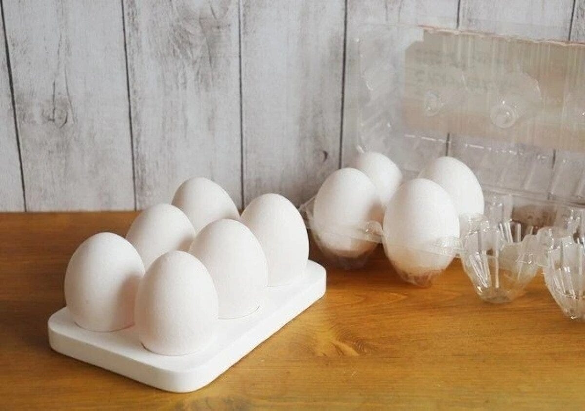 ダイソーの珪藻土たまごホルダーの使用例