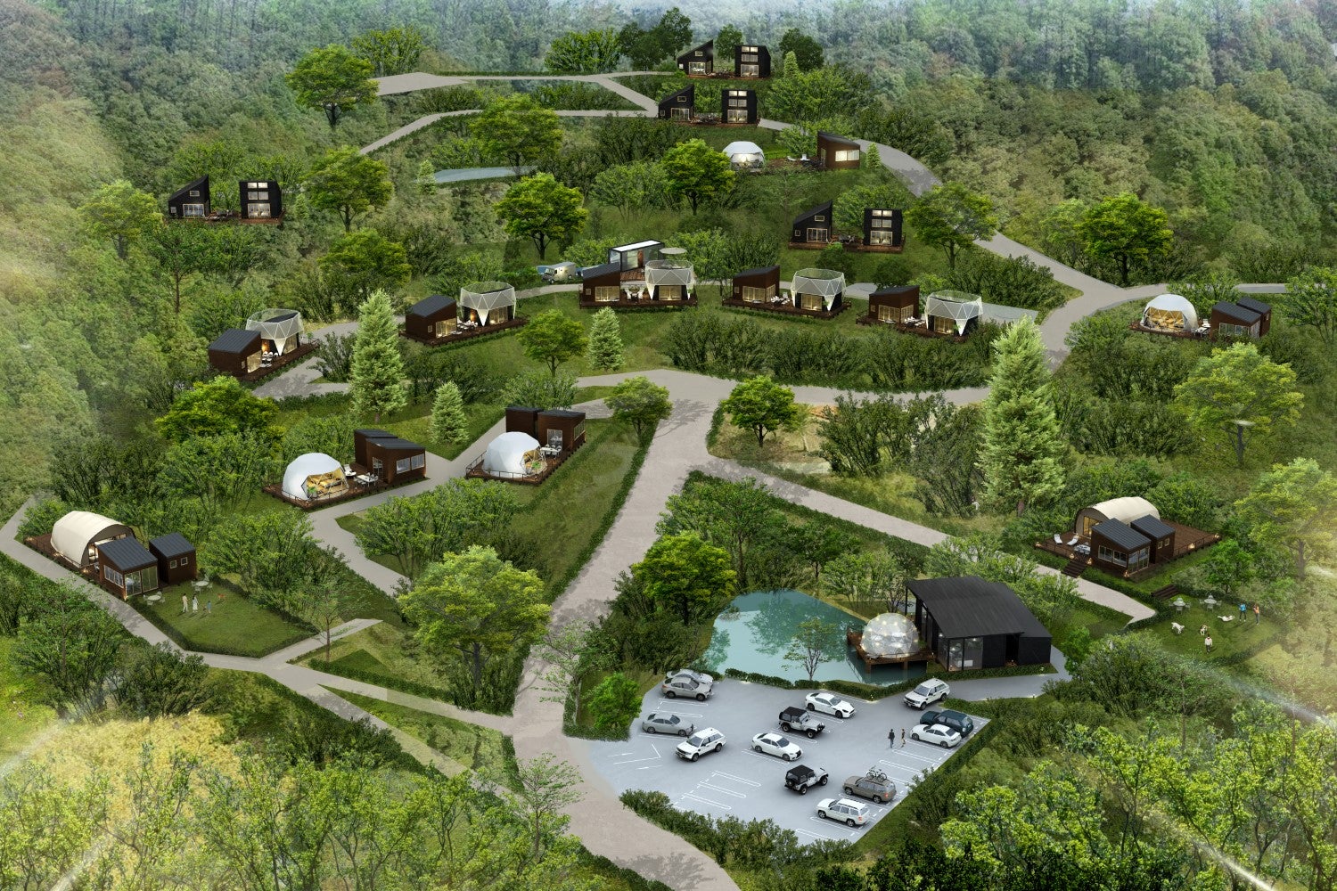 「グランピングヒルズ アウラテラス茨城」ドリンク飲み放題＆サウナやアウトドアヨガ体験も