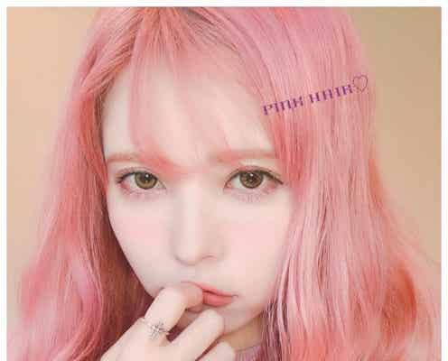 益若つばさ、念願の“初ピンクヘア”が可愛すぎ「綺麗な色」「まさに天使」と絶賛の声
