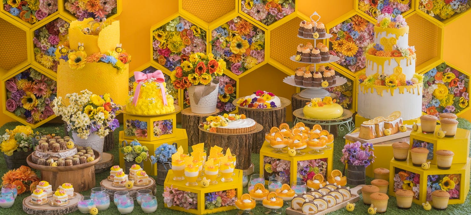 福岡ではちみつスイーツビュッフェ、ハニー紅茶ムースや抹茶ハニータルトなど約20種