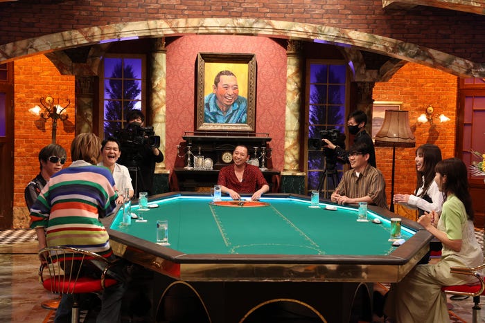 (左手前から時計回りに)松田元太、GACKT、ノブ、大悟、飯尾和樹、内田理央、平井理央(C)フジテレビ