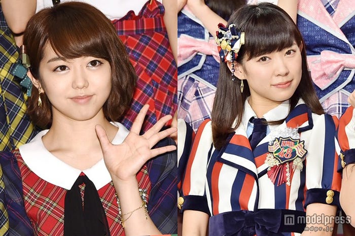峯岸みなみ(左)、渡辺美優紀(右)