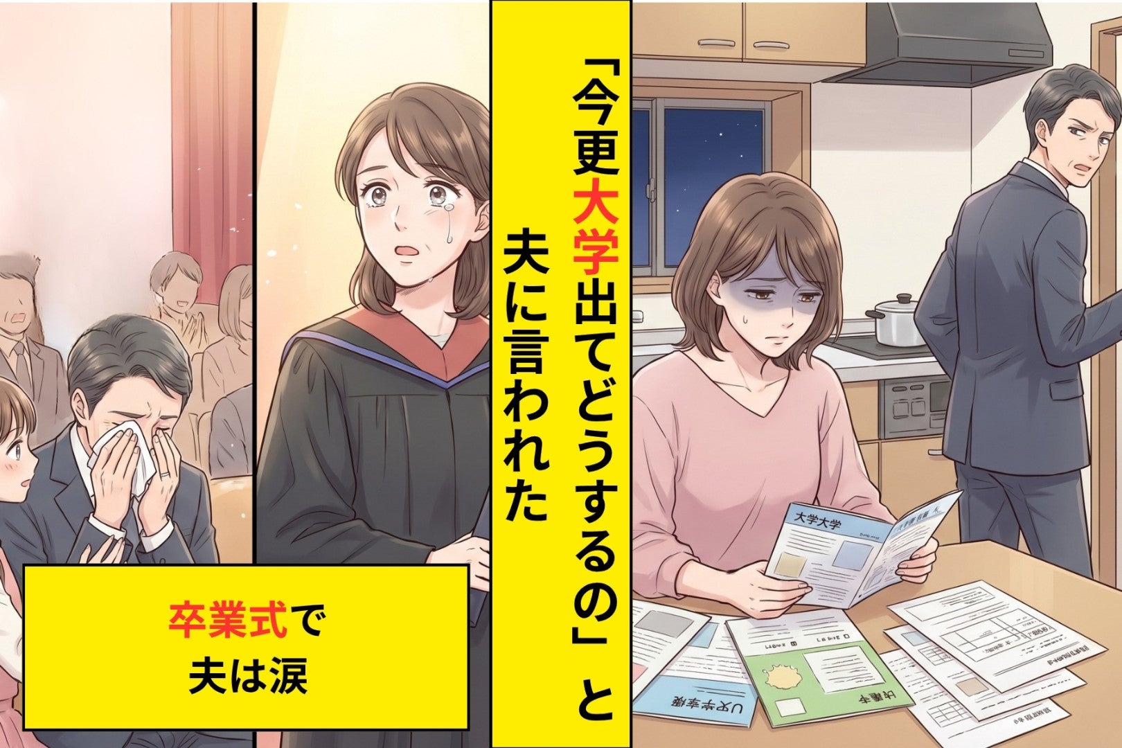 「40歳で大学なんてお金の無駄」と反対された私→卒業式で家族が涙した