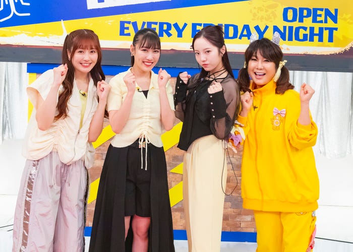 佐々木彩夏、高城れに、本田真凜、はるな愛(C)TBS