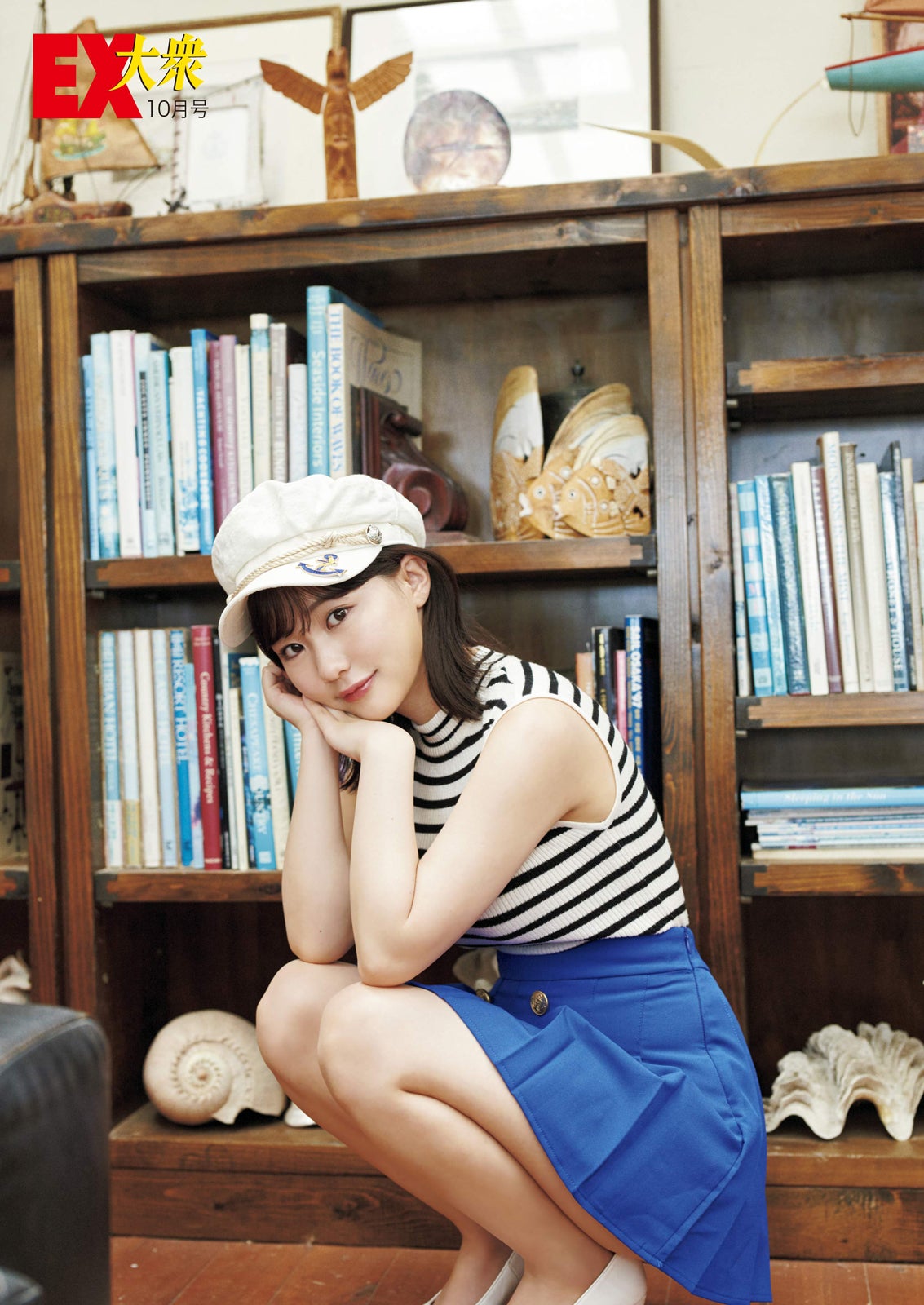 HKT48田中美久、マリンルックなビキニで豊満バスト披露