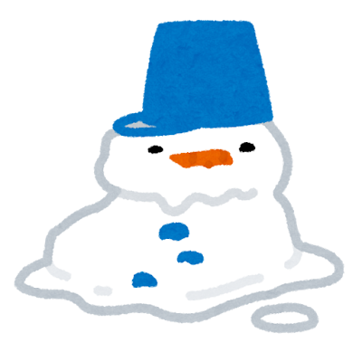 溶ける雪だるまのイラスト