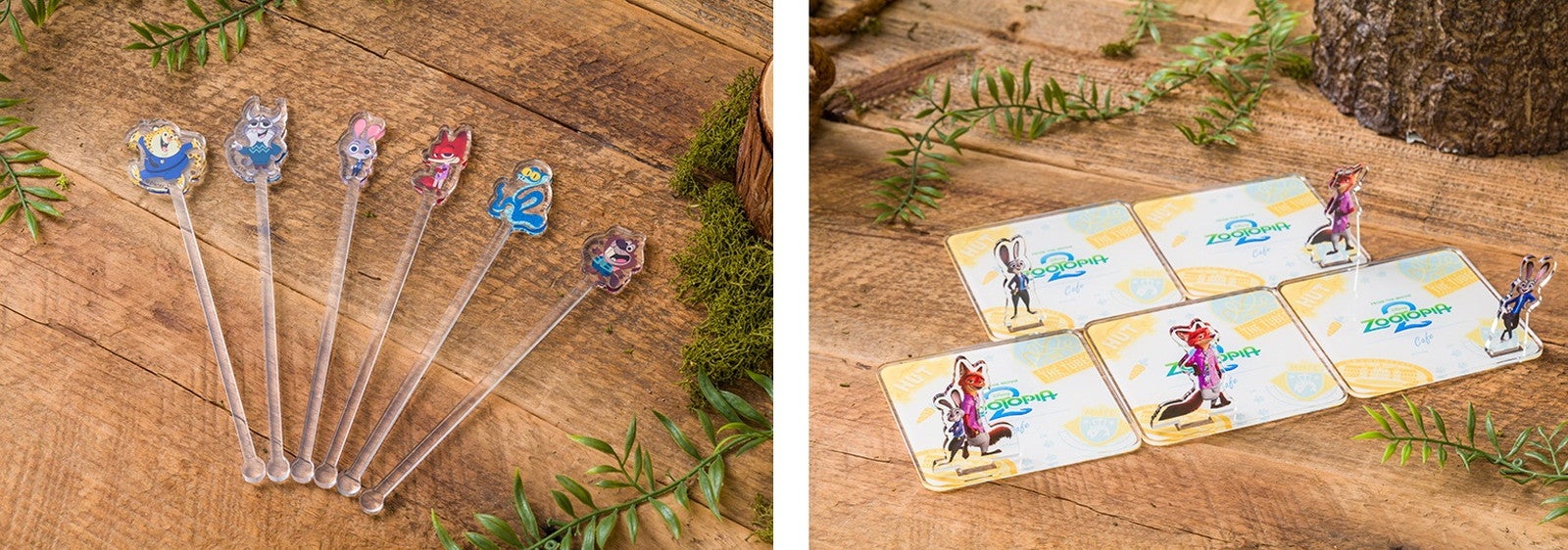 アクリルマドラー（ランダム6種）税込990円、アクリルスタンドコースター（ランダム5種）税込1,100円（C）Disney