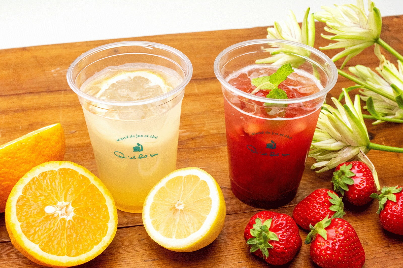 イチゴと紅茶のフルーテ、柑橘フルーツと煎茶のフルーテ各756円／画像提供：キルフェボン