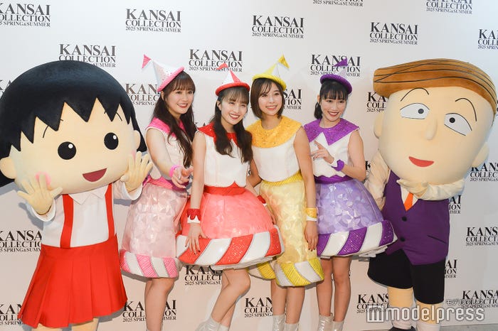 (左から)まる子、佐々木彩夏、百田夏菜子、玉井詩織、高城れに、花輪クン(C)モデルプレス