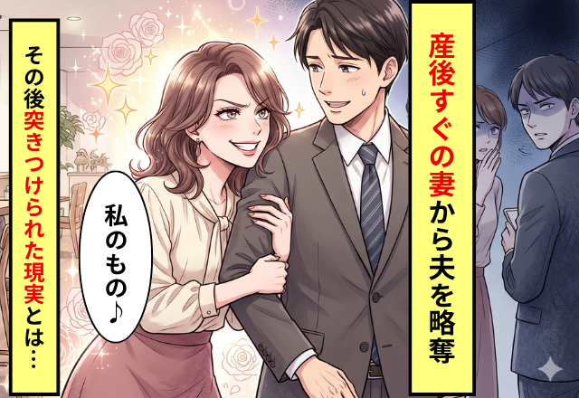 「やっと手に入れた♡」出産直後の妻から…彼の略奪に成功！しかし職場で⇒突きつけられた現実に「違う…」