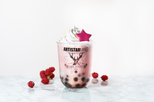 ジ アレイ「ラズベリーピーチスター」限定タピオカスムージーは星＆キラキラパウダー仕様