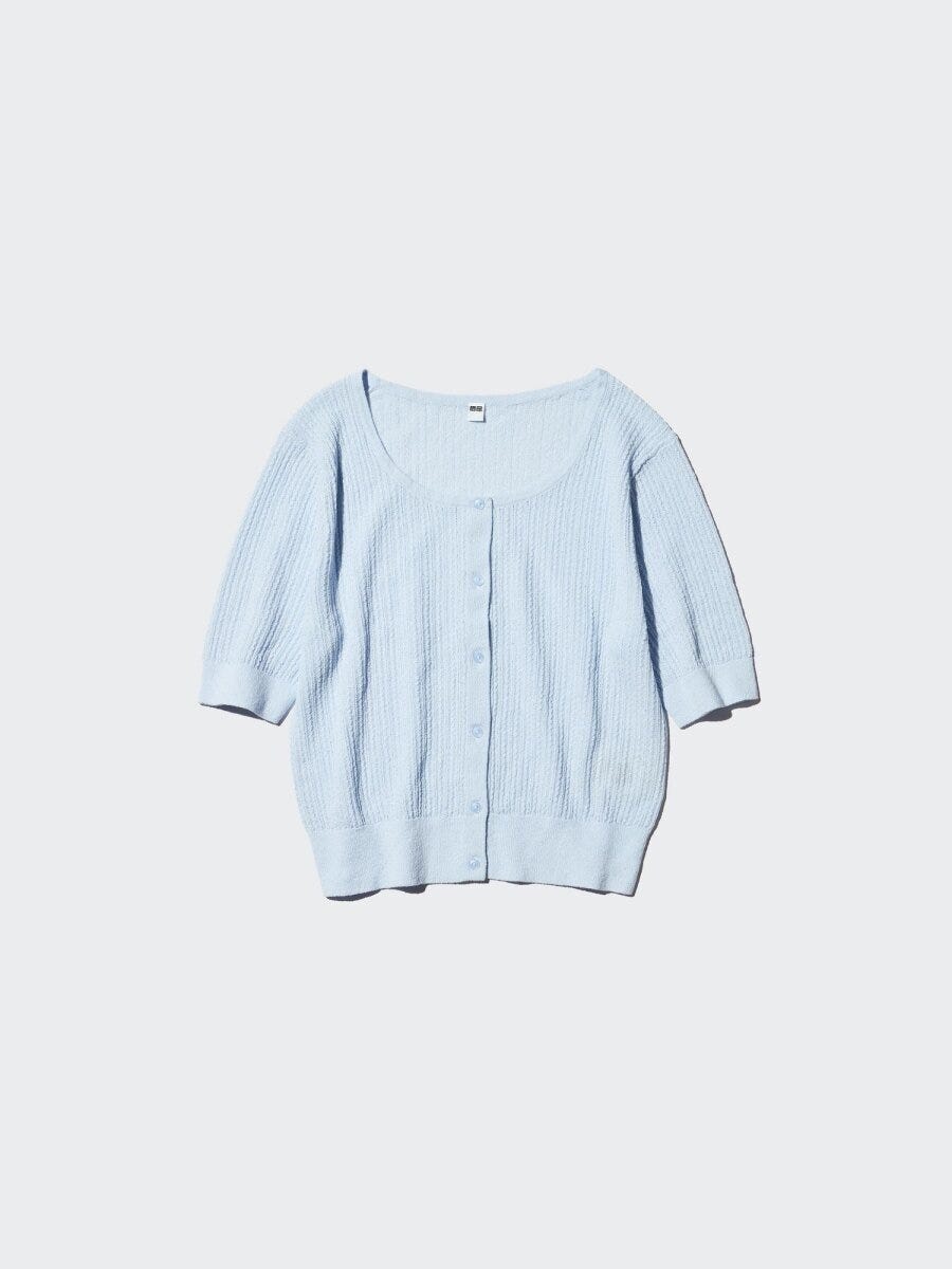 シアーレースクルーネックカーディガン 2026春ユニクロ大人女性おすすめシアーレースクルーネックカーディガン