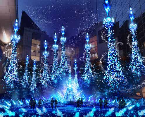 カレッタ汐留、2018年は『アナ雪』『ラプンツェル』イルミ!青の世界で繰り広げるプリンセスストーリー