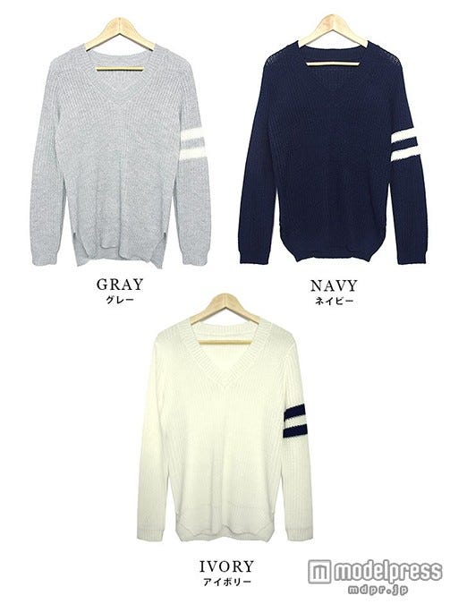 カラーバリエは3色!ダブルラインチルデンニット 画像提供:「MODE ROBE」3,024円(税込)