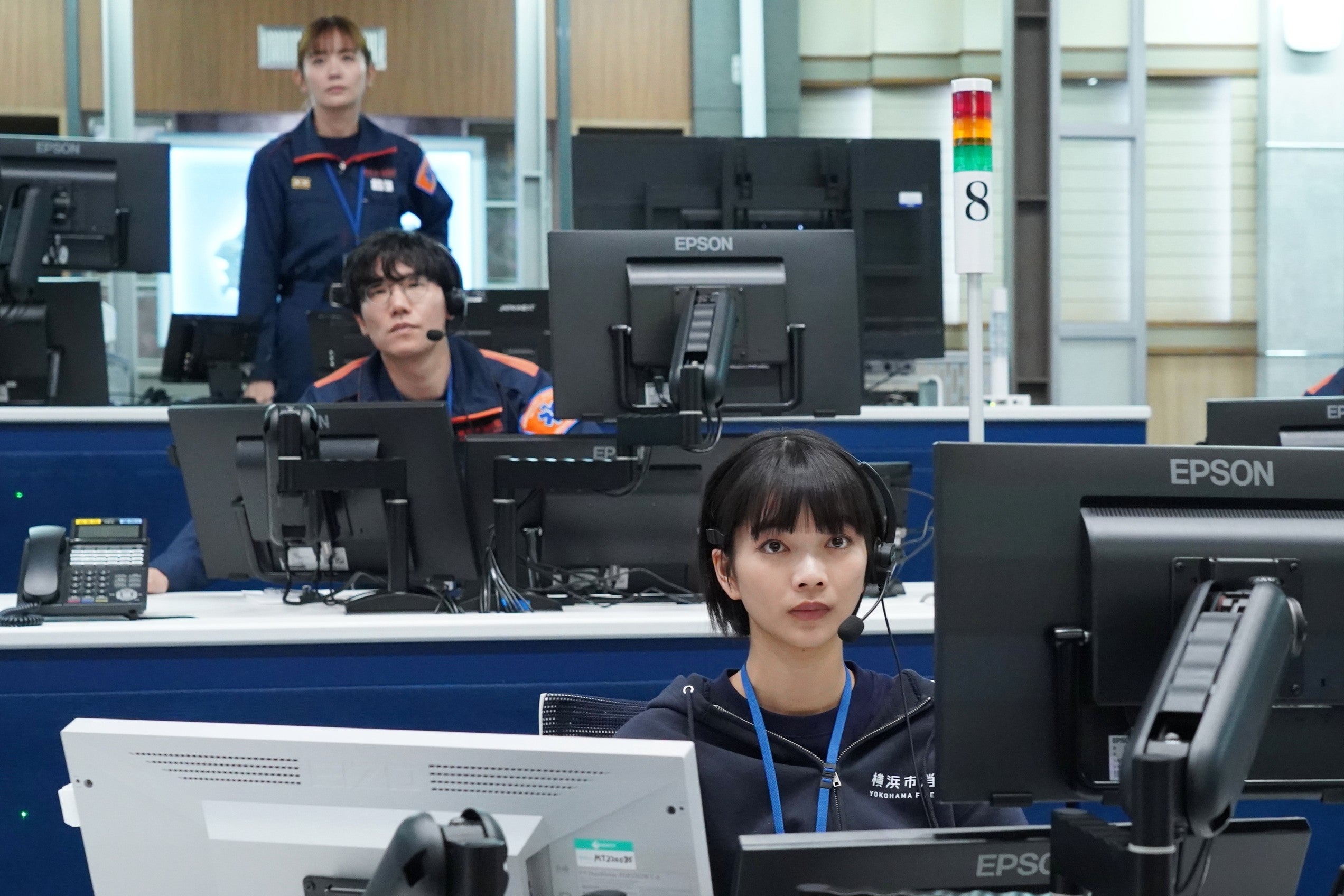 中村ゆり、前原滉、見上愛「１１９エマージェンシーコール 」第2話（C）フジテレビ