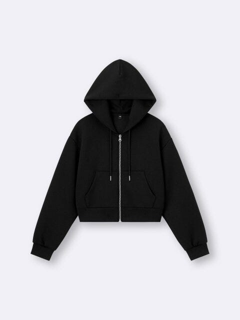 2025gu女性おすすめセットアップパフスウェットフルジップパーカ