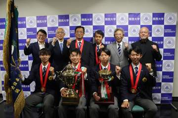 「39度くらいあった」発熱も決勝に登板した今秋ドラフト候補の関大・米沢と当日の様子明かす 全日本大学野球選手権記念大会54年ぶりVで理事長らに優勝報告