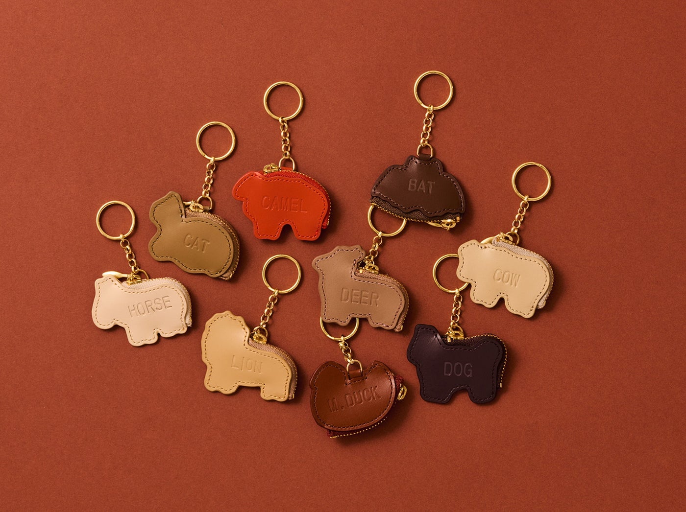 コインケース（9種：BAT・CAMEL・CAT・COW・DEER・DOG・HORSE・LION・M,DUCK）各4,730円／提供画像