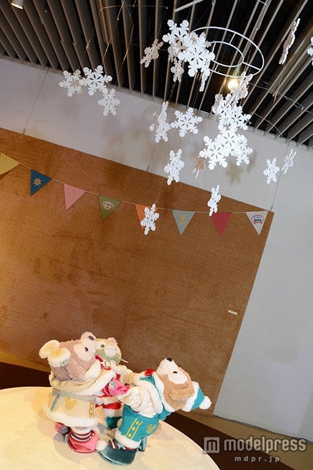 雪の結晶を見上げる