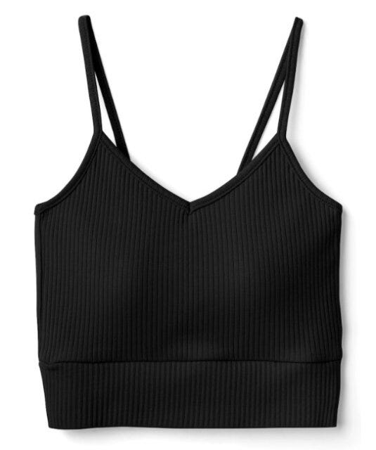 GU　シアーニット　スタイルアップ　肌見せ　EccO　イラスト　　バックオープンテレコリブビスチェキャミソール