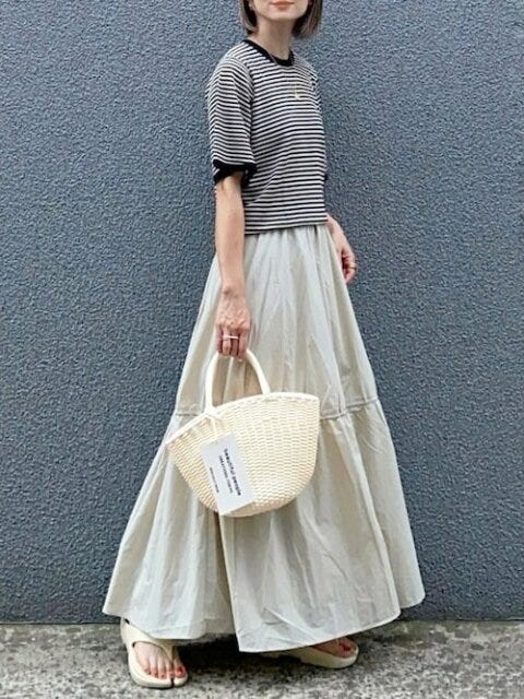 ボーダー　Tシャツ　コーデ　夏