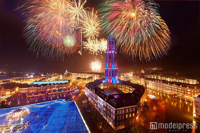 ハウステンボス、三代目JSBとのコラボ花火を打ち上げ