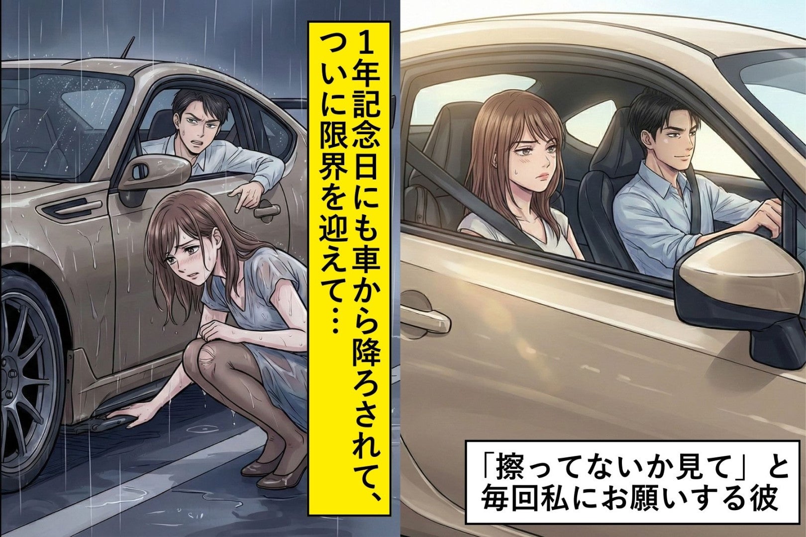 車体を低くしすぎた彼の口癖は「擦ってないか見て」→毎回車から降ろされる私が、彼を置いて帰ったら...
