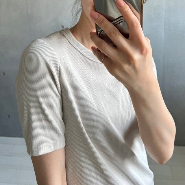 GU　リブT（半袖）　トップス