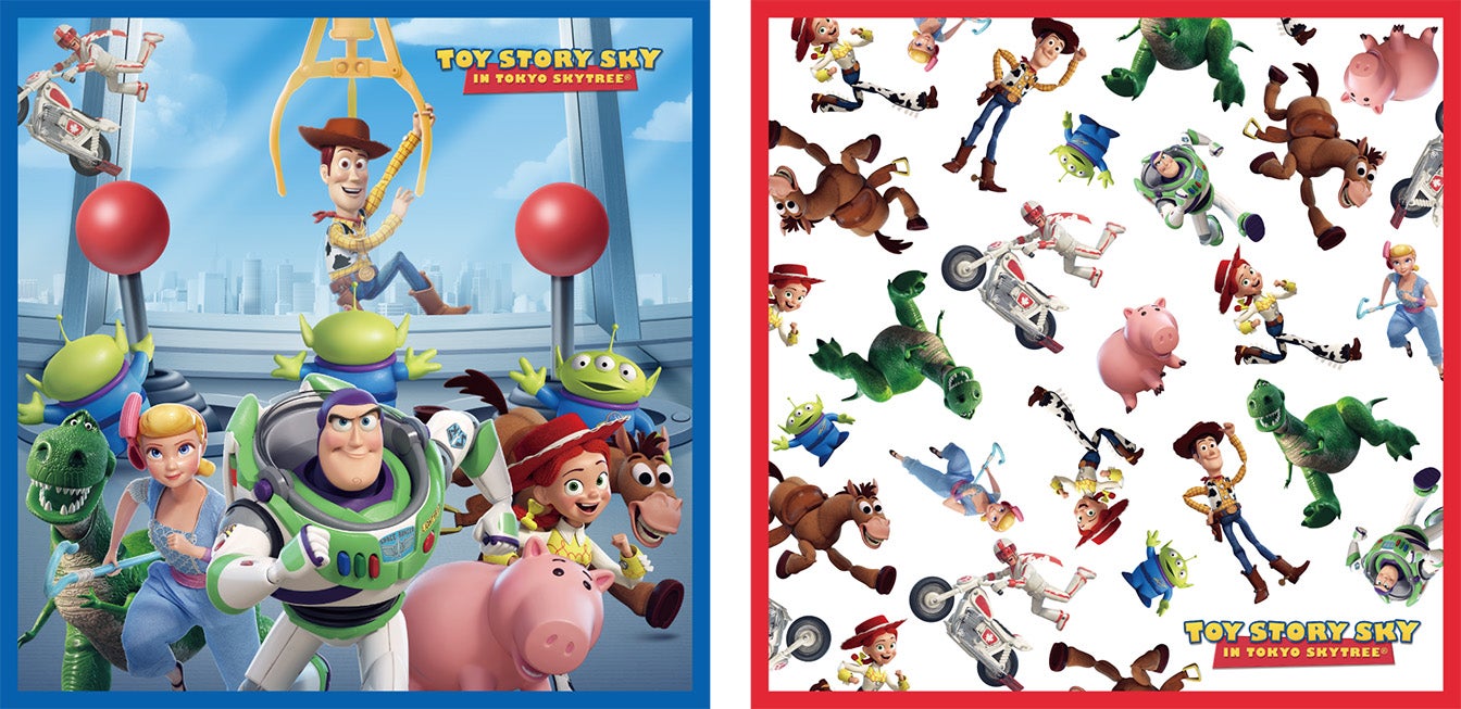 ハンドタオル(KV/総柄)各880円（C）Disney/Pixar. （C）TOKYO-SKYTREE