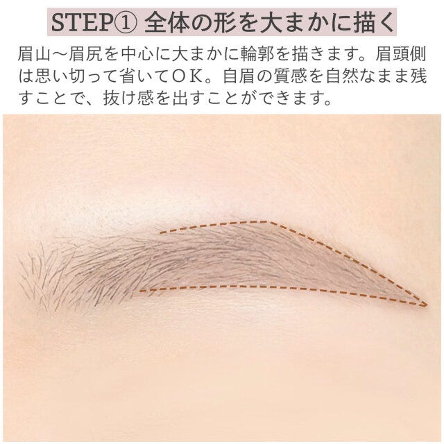 STEP①全体の形を大まかに描く STEP①全体の形を大まかに描く
