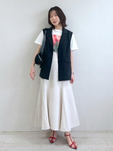 白Tシャツ コーデ 白Tシャツコーデ4