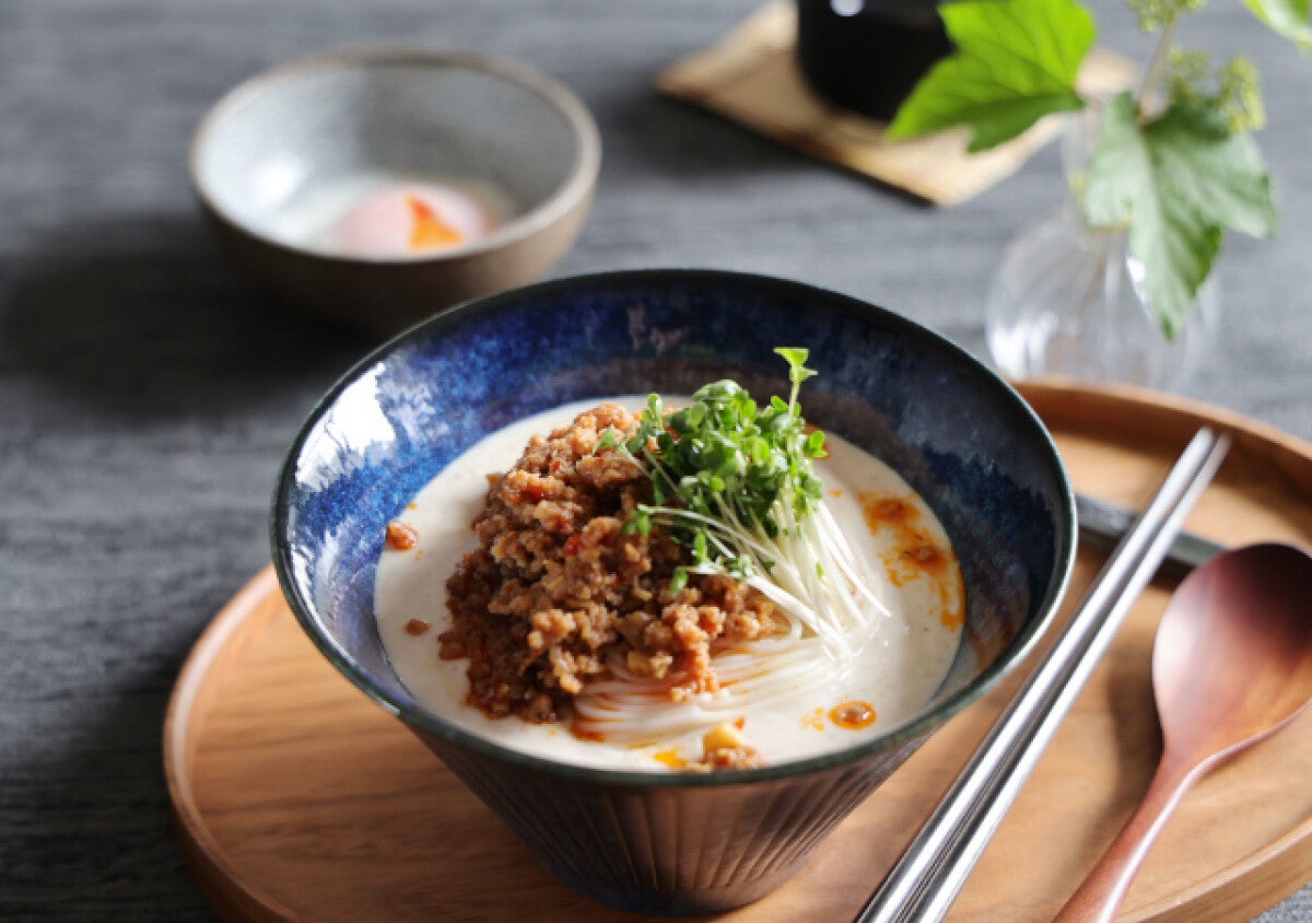 豆腐を丸ごと1パック使い切り！簡単なのに濃厚クリーミー♡豆腐スープの冷やし坦々そうめん