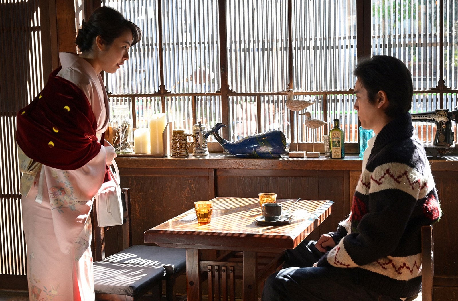 磯山さやか、桐谷健太／「4分間のマリーゴールド」第9話より（C）TBS