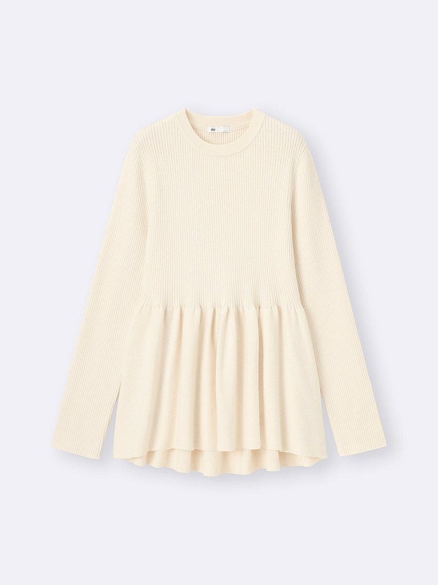 GUのペプラムニットプルオーバー