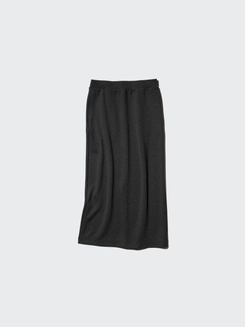 ドライスウェットナローロングスカート 2025秋冬ユニクロ大人女性おすすめドライスウェットナローロングスカートブラック