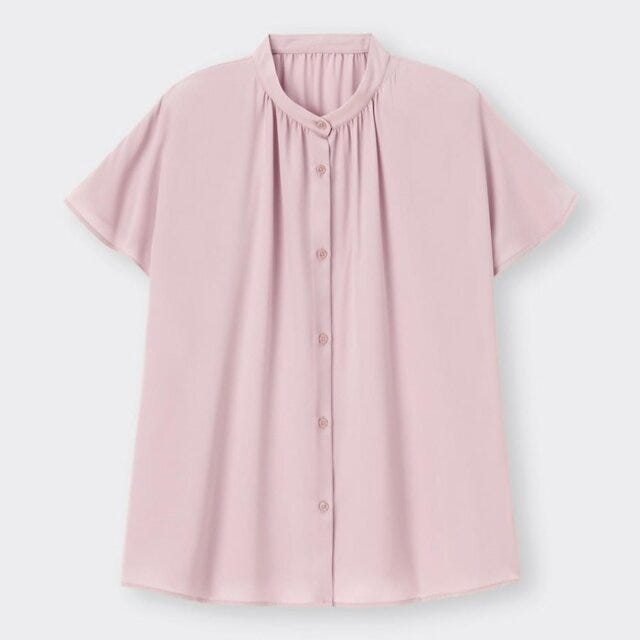 GU　値下げ　トップス　シャツ　バンドカラー