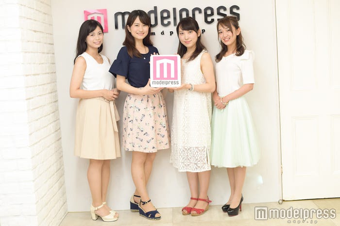 「ミスお茶の水女子大学コンテスト2016」(通称:水コン)ファイナリスト/(左から)瀧川奈津希さん、永井伽奈さん、小鳥井あおいさん、鴻野友紀さん(C)モデルプレス