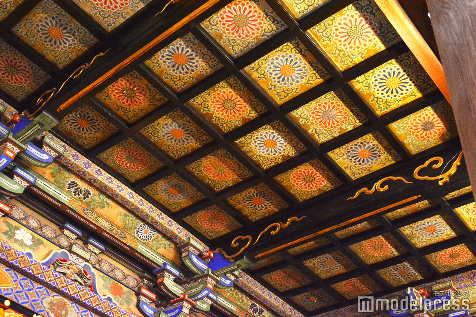 御影堂内の見事な花の天井画（C）モデルプレス