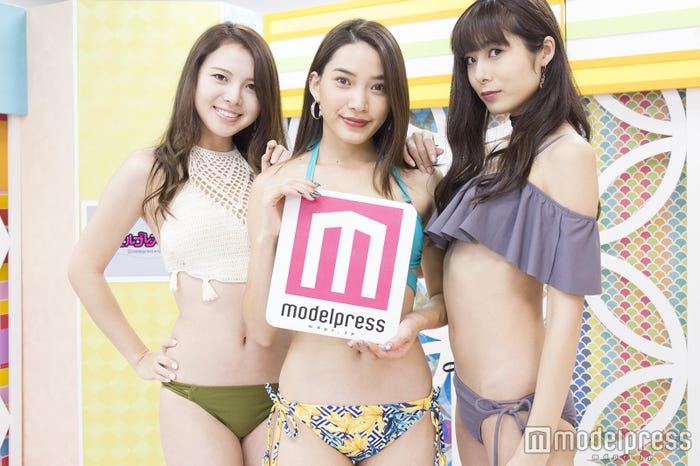 (左から)蘭、樽見麻緒、沖舘唯/水着提供:PEAK&PINE(C)モデルプレス