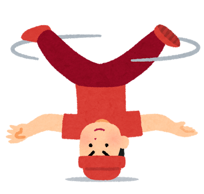 ヘッドスピンのイラスト(ダンス)