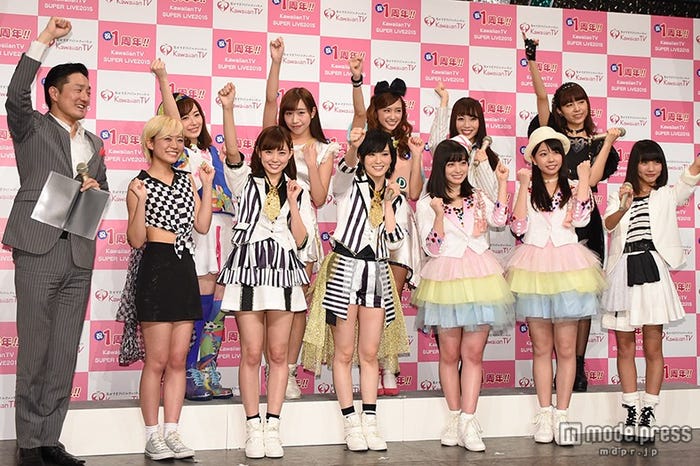 (左から)ポテト少年団・菊池智義、(左上から)スルースキルズ・西尾舞生、GALETTe・ののこ、Doll☆Elements・小泉遥、ユメノカケラ・水川華奈、Chu-Z・麻衣愛、(左下から)ベイビーレイズJAPAN・林愛夏、NMB48・渡辺美優紀、山本彩、Rev.from DVL・橋本環奈、今井瞳、夢みるアドレセンス・荻野可鈴