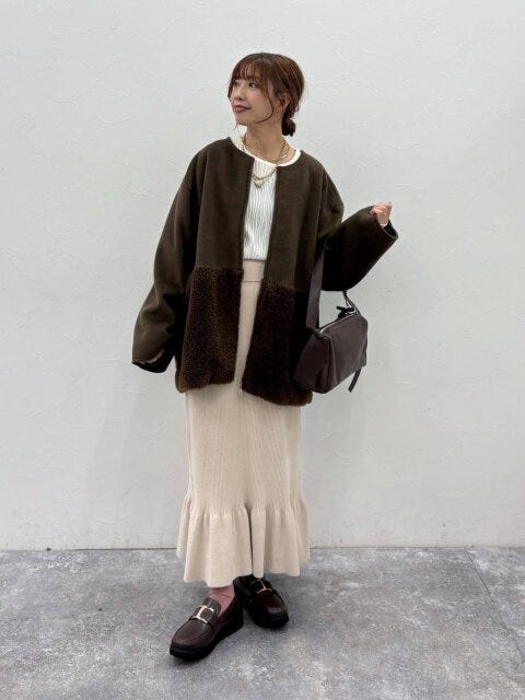 モールニットスカート 2025グローバルワーク値下げモールニットスカート